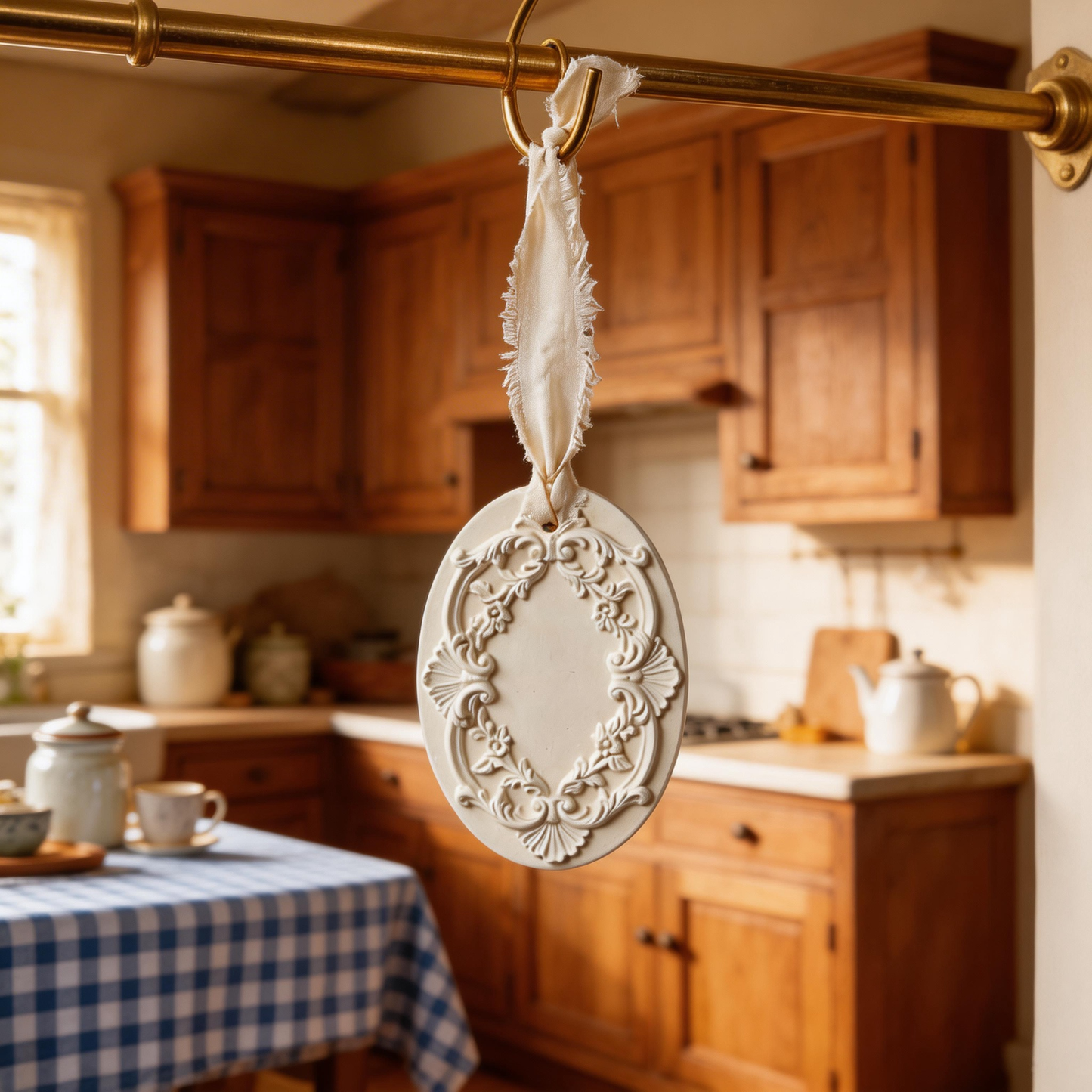 Elegant Favorite | Ceramic Aroma Pendant | Vintage Floral Charm
