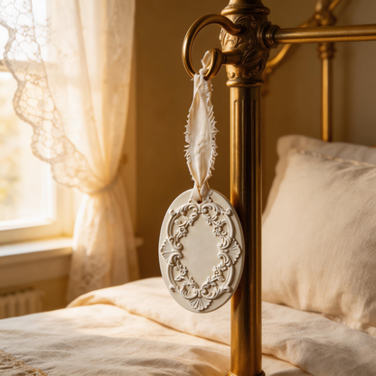 Elegant Favorite | Ceramic Aroma Pendant | Vintage Floral Charm