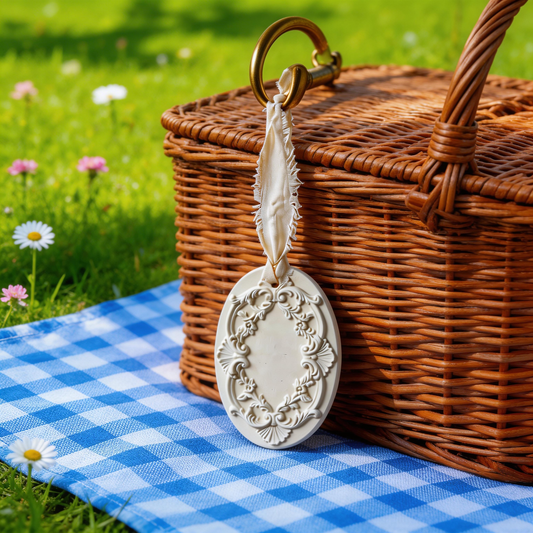 Elegant Favorite | Ceramic Aroma Pendant | Vintage Floral Charm
