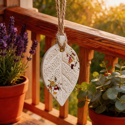 Rustic Decor | Ceramic Diffuser Pendant | Botanical Charm Accent