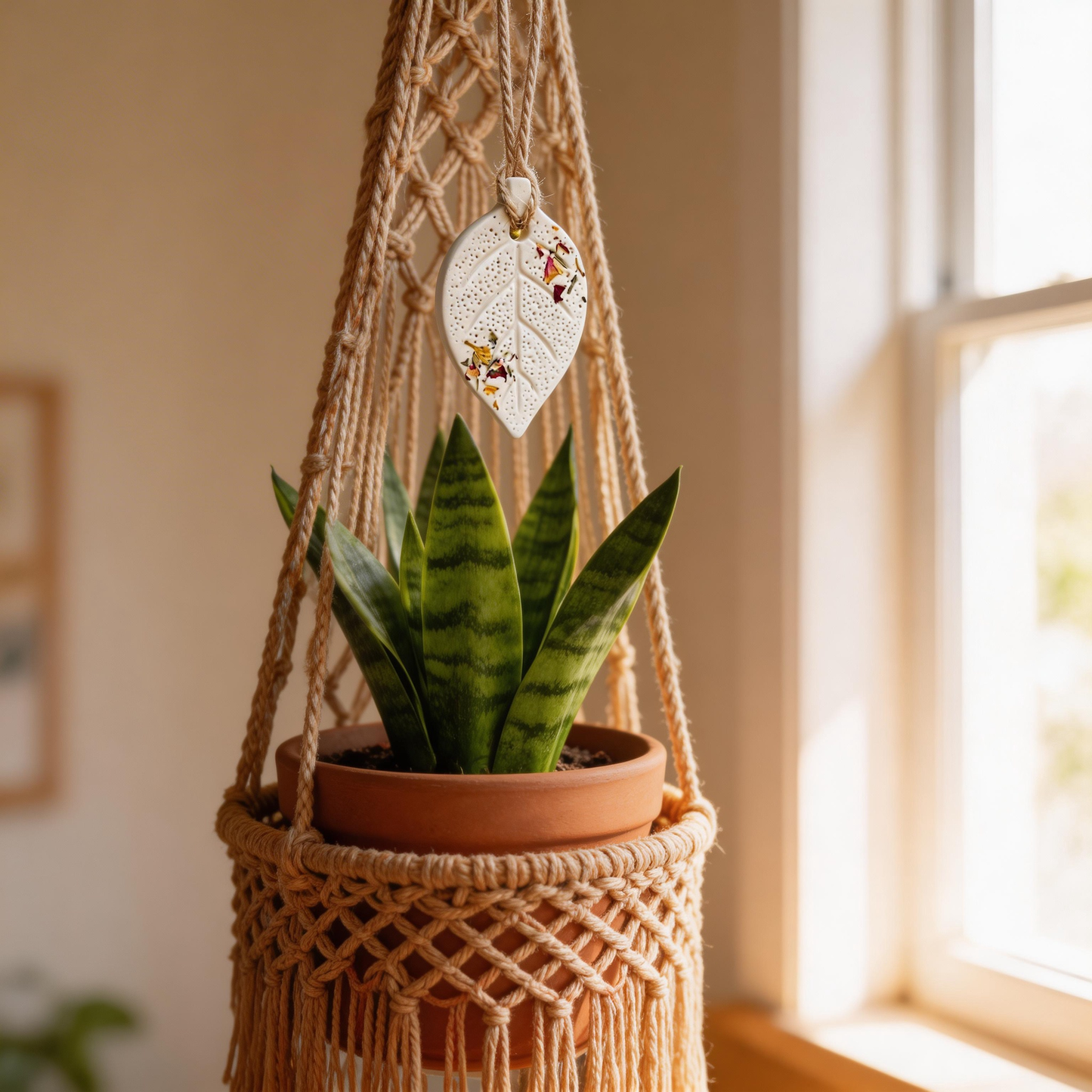 Rustic Decor | Ceramic Diffuser Pendant | Botanical Charm Accent