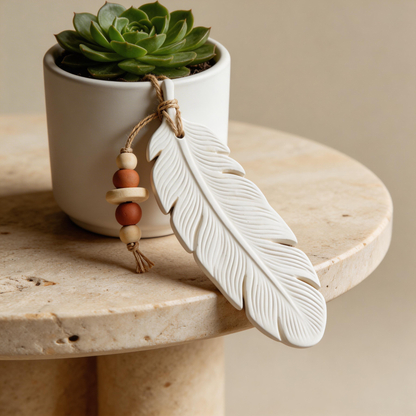 Rustic Style | Ceramic Aroma Pendant | Feather Soft Elegance