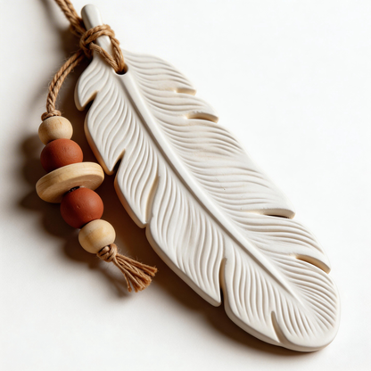 Rustic Style | Ceramic Aroma Pendant | Feather Soft Elegance