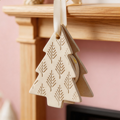Holiday Favorite | Ceramic Aroma Pendant | Minimal Pine Charm