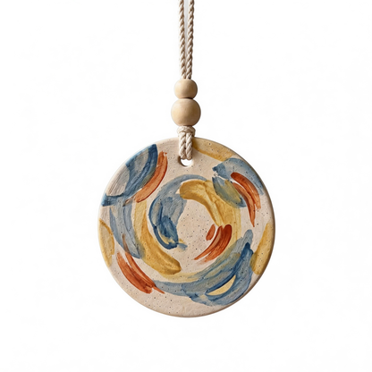 Artisan Favorite | Ceramic Aroma Pendant | Colorful Brush Elegance