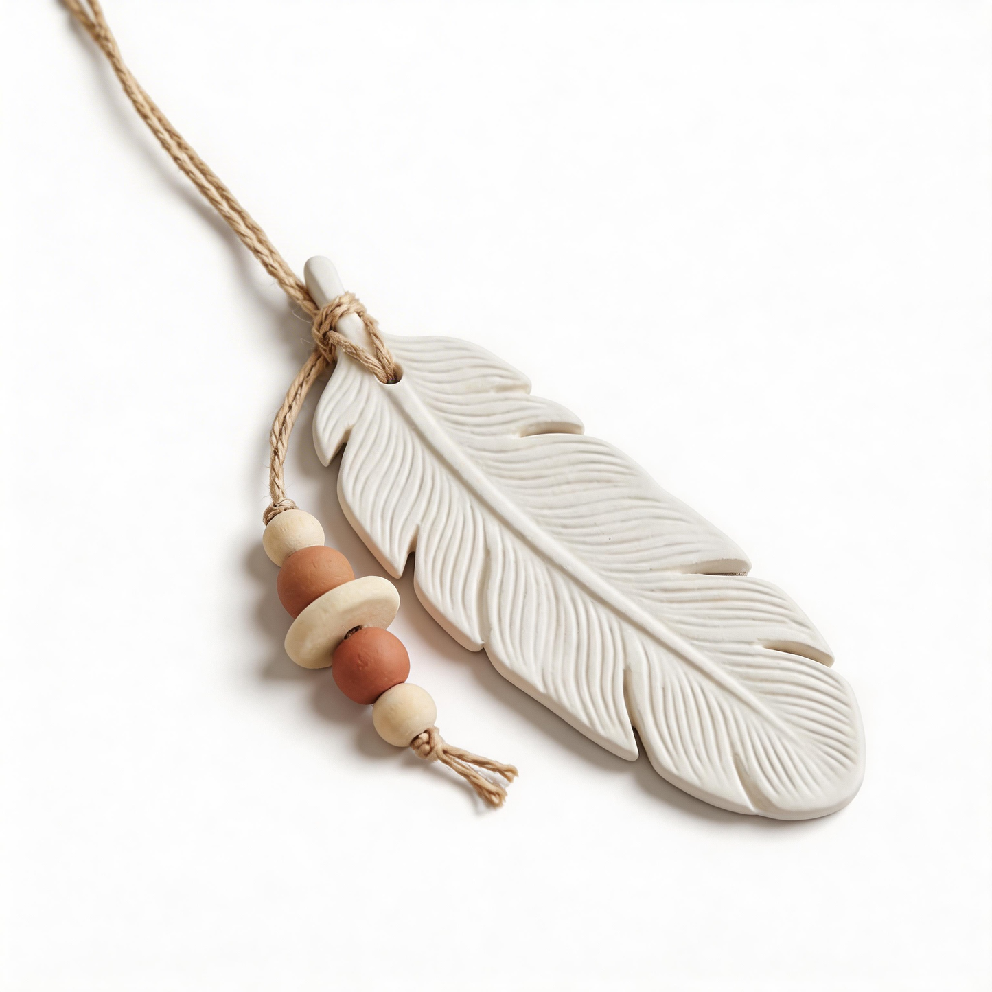 Rustic Style | Ceramic Aroma Pendant | Feather Soft Elegance