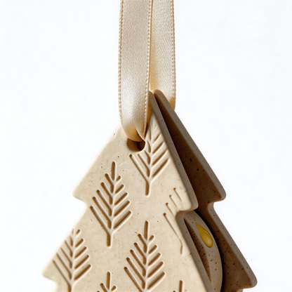 Holiday Favorite | Ceramic Aroma Pendant | Minimal Pine Charm