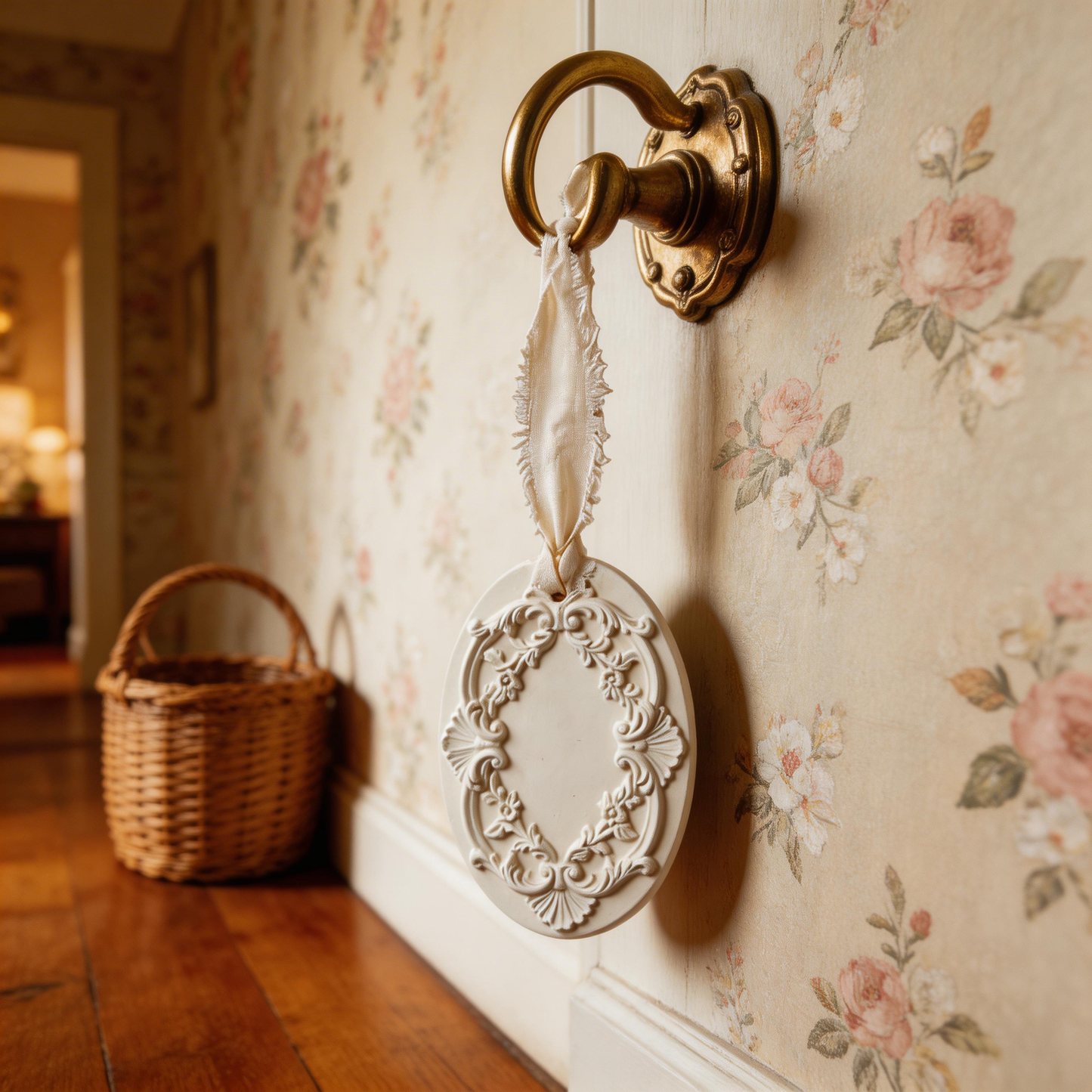 Elegant Favorite | Ceramic Aroma Pendant | Vintage Floral Charm