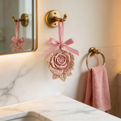 Romantic Gift | Ceramic Aroma Pendant | Vintage Rose Elegance