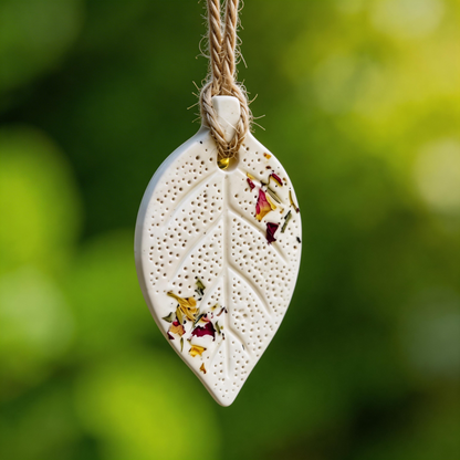 Rustic Decor | Ceramic Diffuser Pendant | Botanical Charm Accent