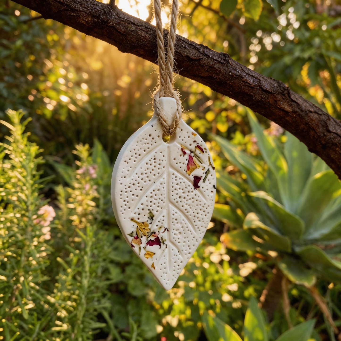 Rustic Decor | Ceramic Diffuser Pendant | Botanical Charm Accent